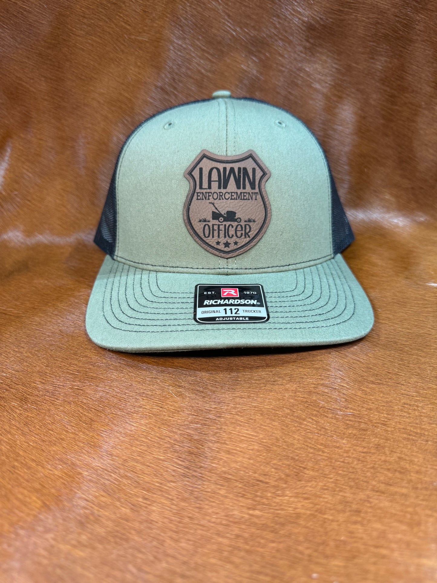 Lawn Enforcement Officer-Richardson 112 Pattern Trucker Hat