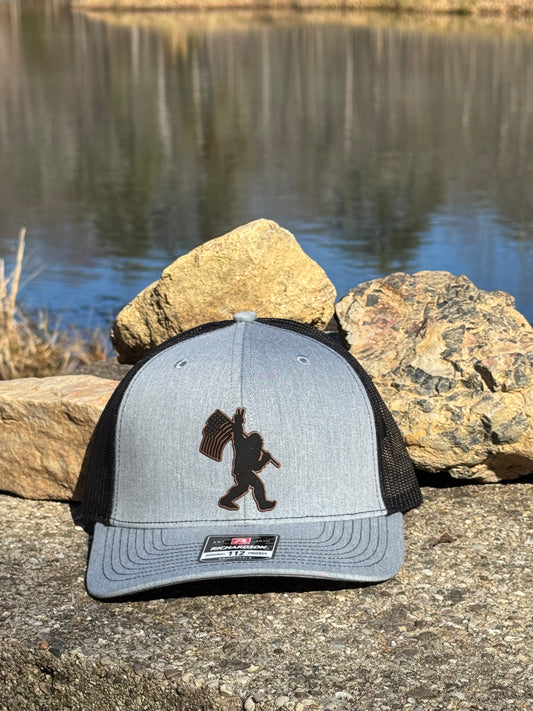 Bigfoot Peace Flag-Richardson 112 Trucker Hat