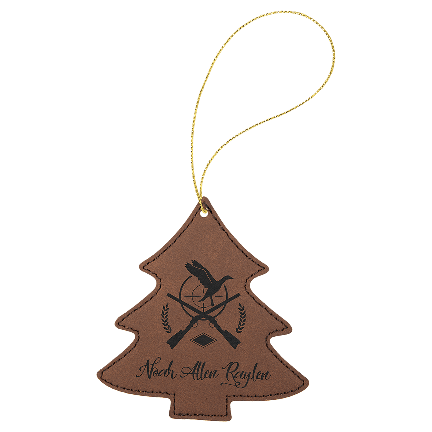 Leather Personalized Name Christmas Tree Ornament