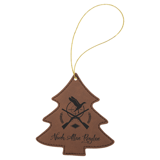 Leather Personalized Name Christmas Tree Ornament