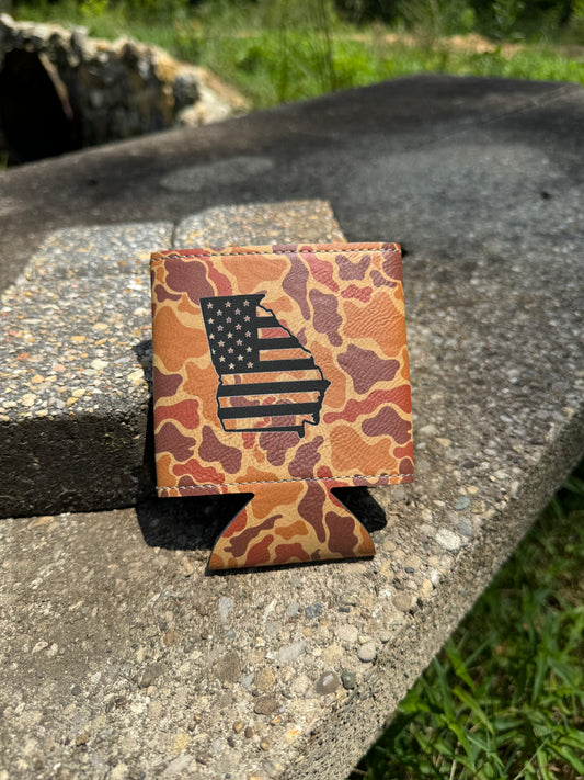 Custom Laser engraved Leather Koozie