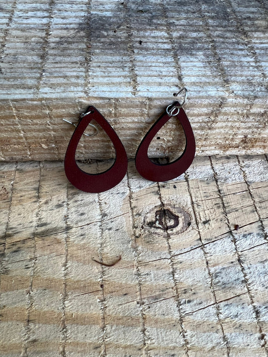 Diamond Teardrop Premium Custom Leather Earring