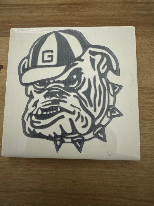 Georgia Bulldogs Engraved Subway Tile Coaster