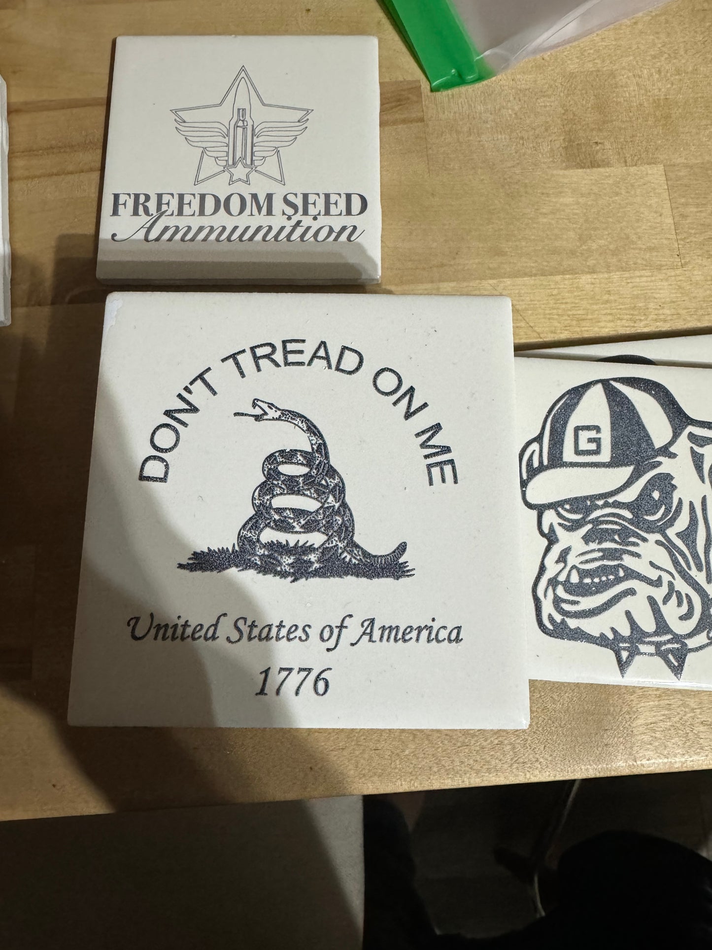 Don't tread on me Engraved Subway Tile Coaster