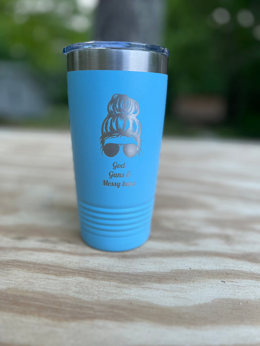 God Guns Messy 20 oz Buns Tumbler