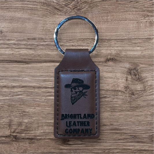 Personalized Laser Engraved Leather Keychain